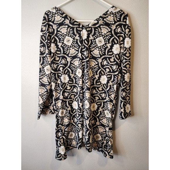 Simply Noelle Size XXL Womens Tunic Top Floral Geometric 3/4 Sleeve Shirt NWT - Picture 2 of 7